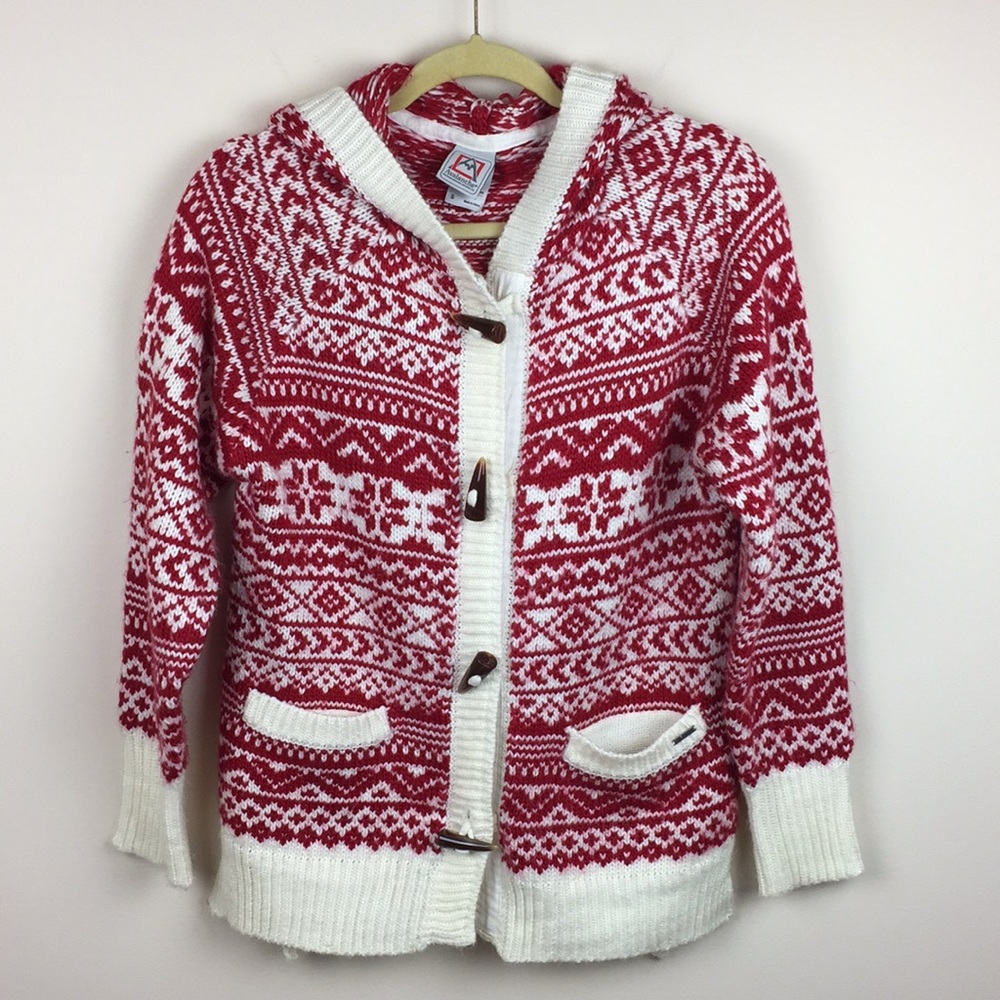 Avalanche - Fair Isle Hooded Cardigan Sweater